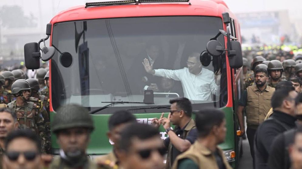 গণসংবর্ধনাস্থলের খুব কাছাকাছি তারেক রহমান